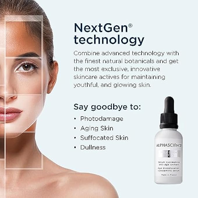 ALPHASCIENCE MELA BRIGHT [C+] SERUM - HELPS BRIGHTEN AND ENHANCE SKIN TONE - DIMINISH DARK SPOTS - PROTECT SKINS BARRIER - ANTI-WRINKLE AND PRO-COLLAGEN ACTION - WITH STABLE CYSTEAMINE, 30 ML/1 FL OZ - Image 3